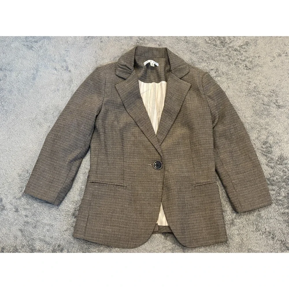 Cabi Blazer Jacket Womens 2 Gray One Button Office Career Casual Style #923